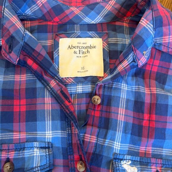 Abercrombie & Fitch Women's XS Plaid Button-Down Shirt Multicolor - Picture 3 of 9